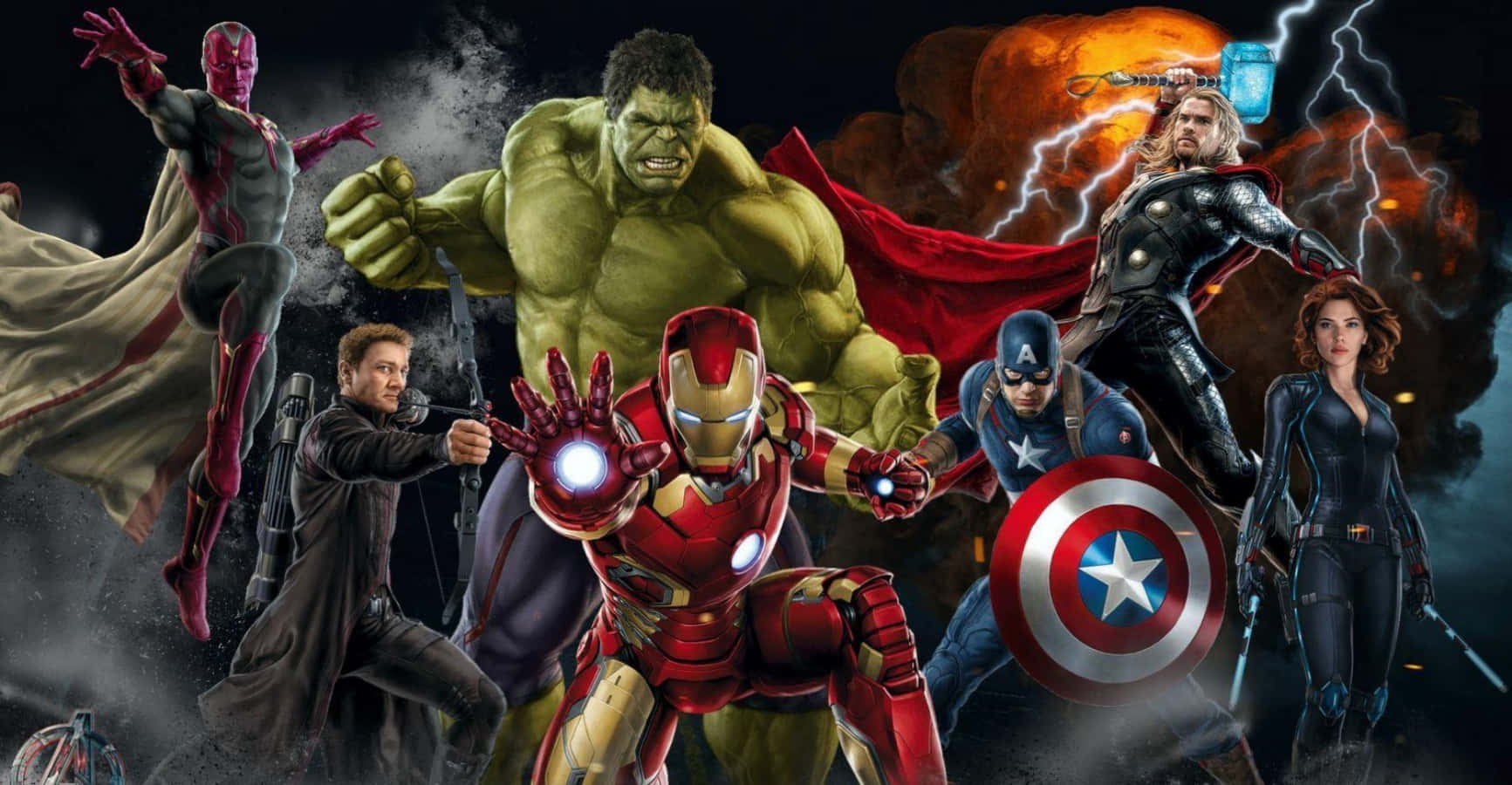 Avengers, superheroes, action poses, HD Desktop Wallpaper