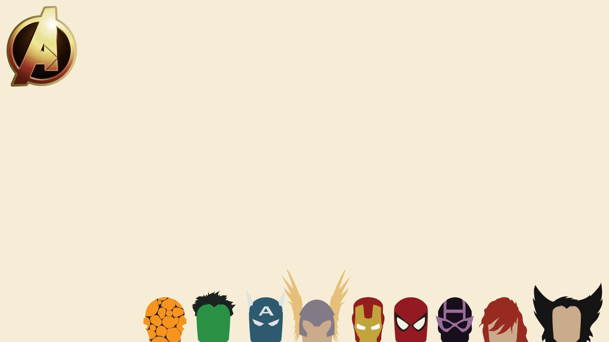 Avengers, Marvel-themed laptop, team logo, Full HD Desktop Wallpaper