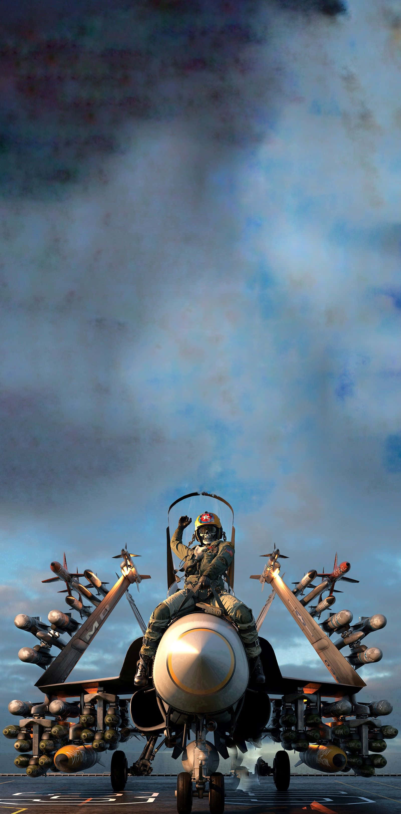 fighter jet, fighter pilot, aircraft carrier deck, 2K Phone Wallpaper