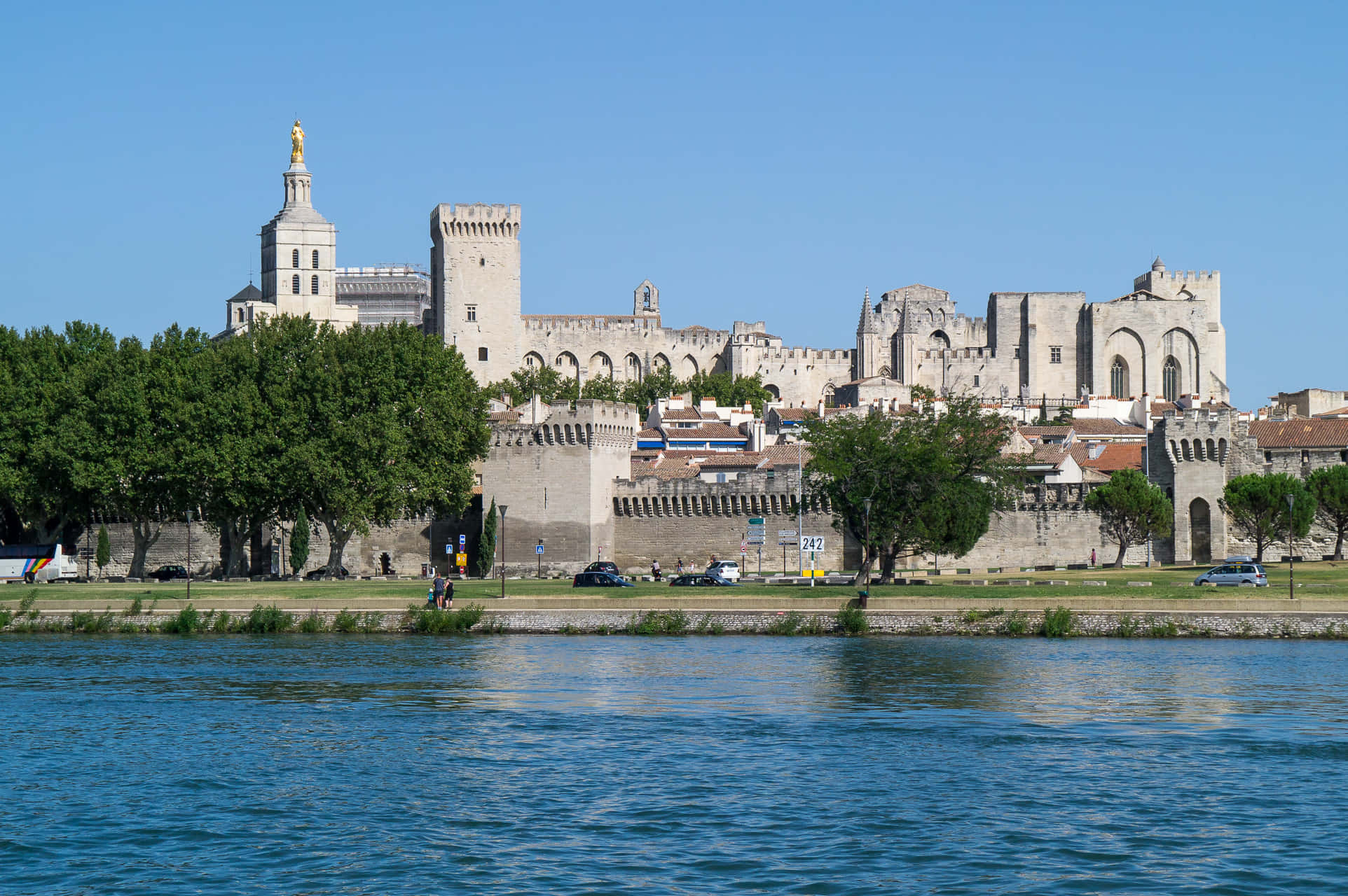 Avignon, castle, cathedral, Full HD Desktop Wallpaper