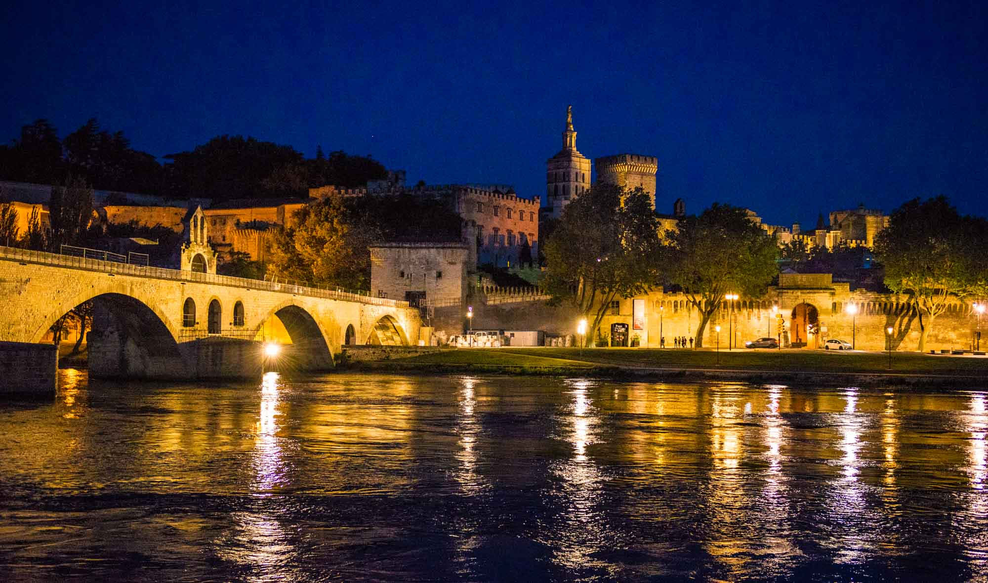 Avignon, stone bridge, river, Full HD Desktop Wallpaper