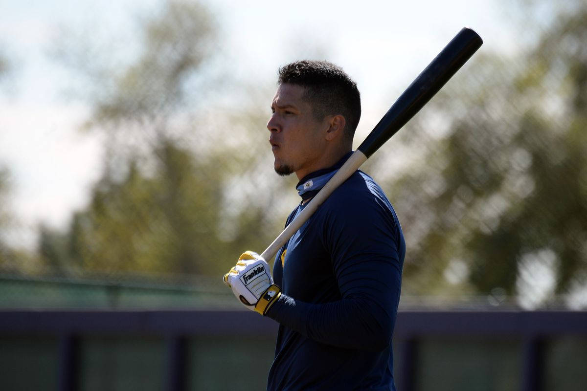 Avisail Garcia, navy blue uniform, bat, SD Desktop Wallpaper