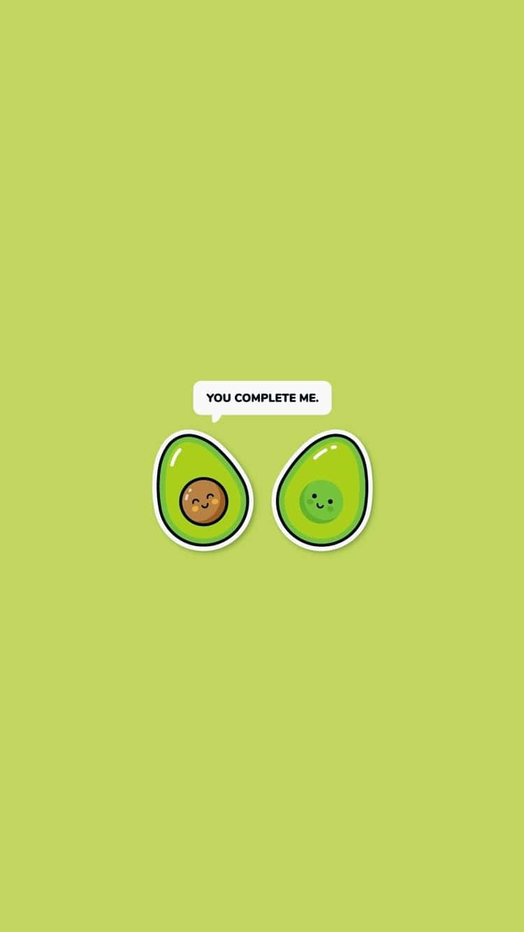 Avocado iPhone, cartoon avocado halves, smiling faces, HD Phone Wallpaper