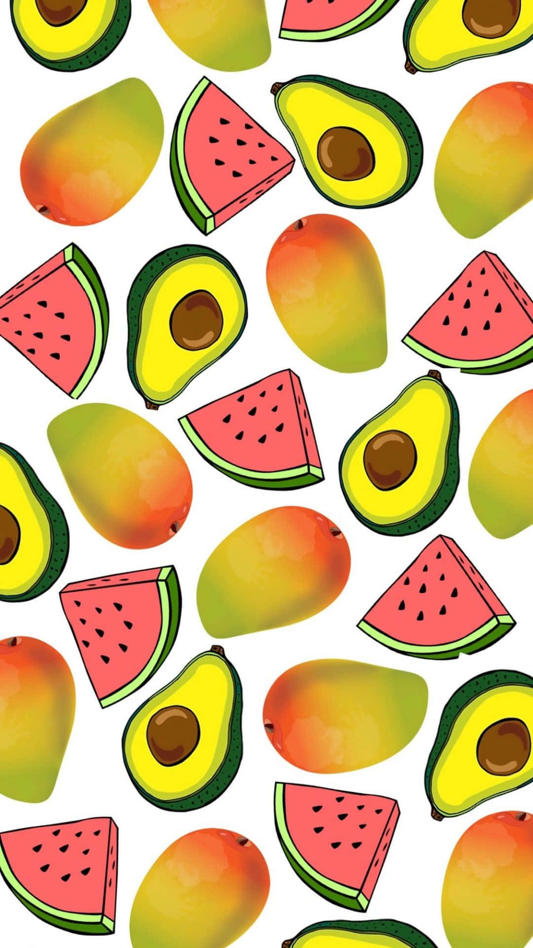 Avocado iPhone, watermelon, avocado, Full HD Phone Wallpaper