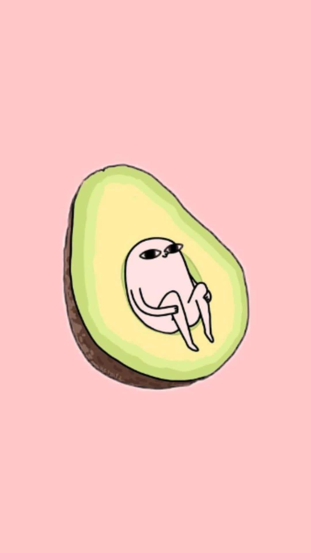 Avocado iPhone, cartoon avocado pit, sunglasses, Full HD Phone Wallpaper