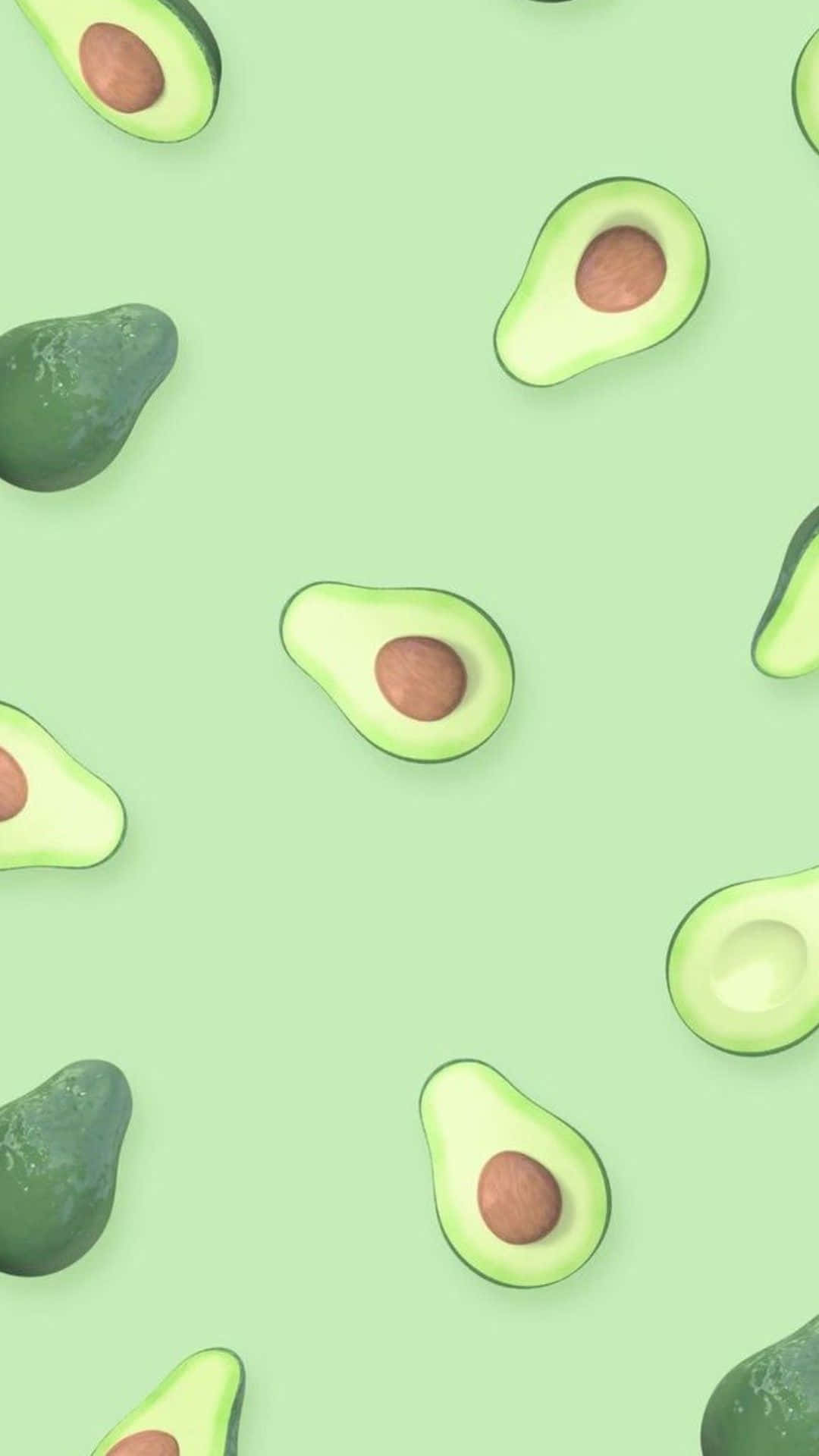 Avocado iPhone, mint green, avocado halves, Full HD Phone Wallpaper