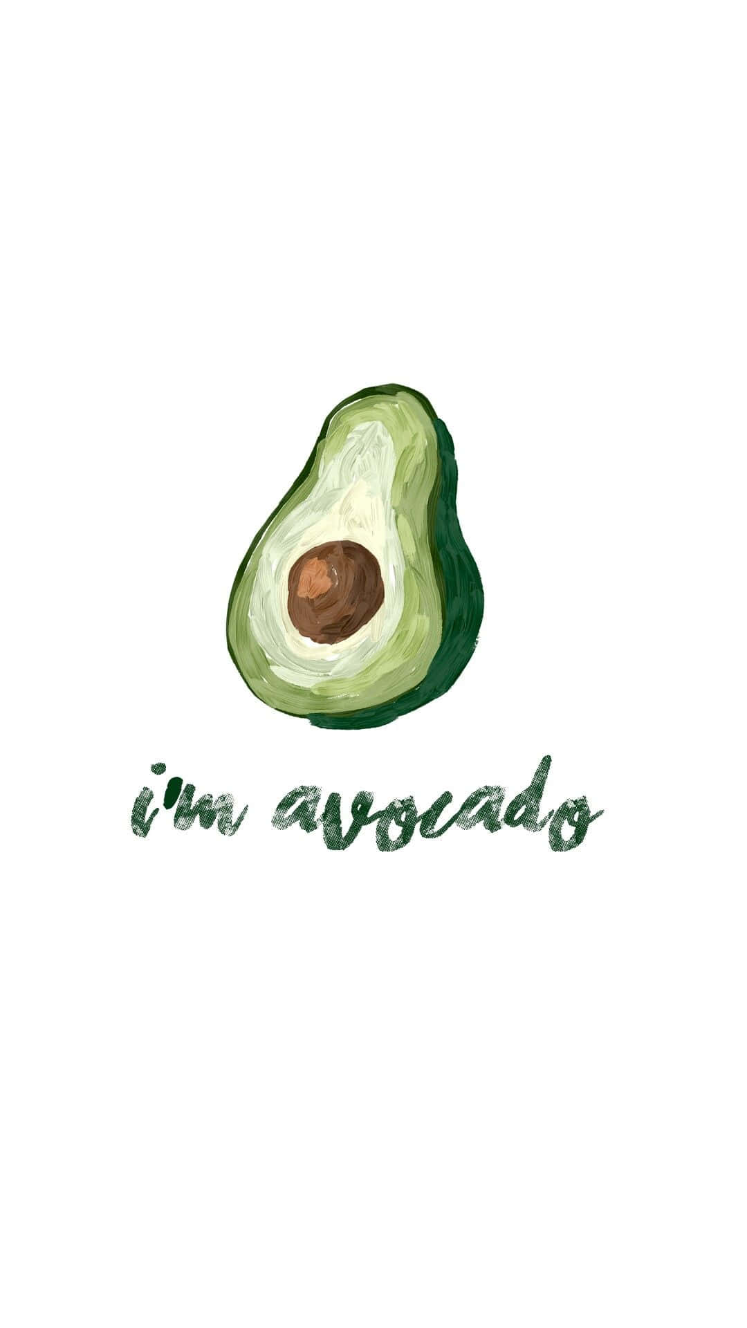 avocado, brown pit, hand-painted, Full HD Phone Wallpaper