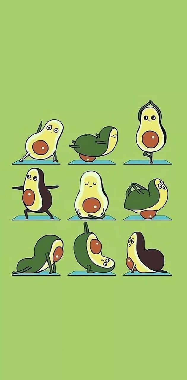 Avocado, iPhone, blue mats, HD Phone Wallpaper