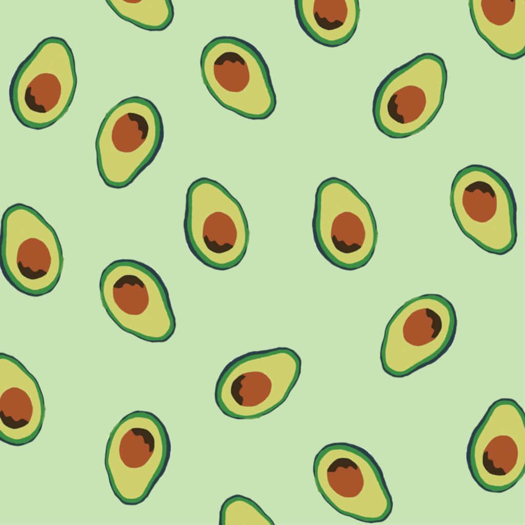 sage avocados, sliced avocados, brown pits, SD Desktop Wallpaper
