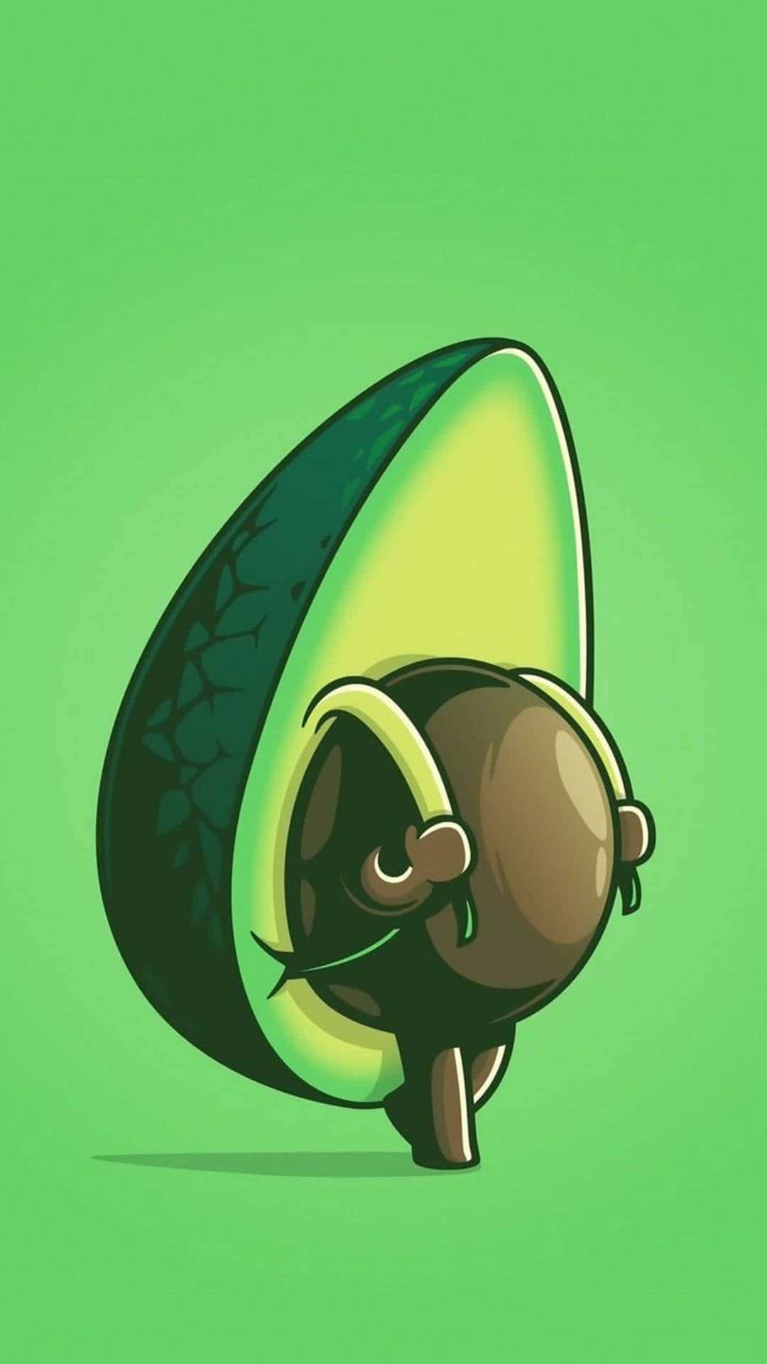avocado iphone, cartoon avocado character, face, Full HD Phone Wallpaper