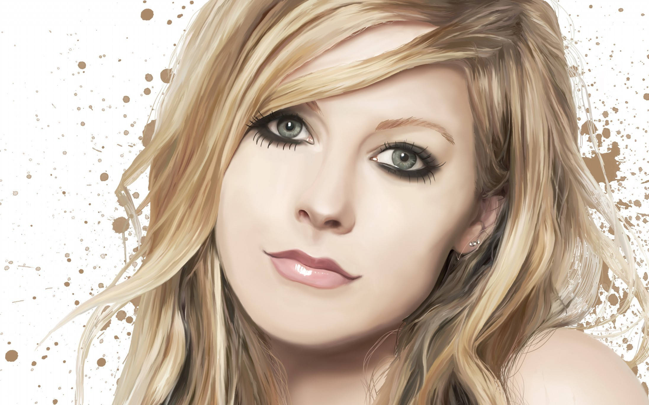 Avril Lavigne, blonde woman, green eyes, Full HD Desktop Wallpaper
