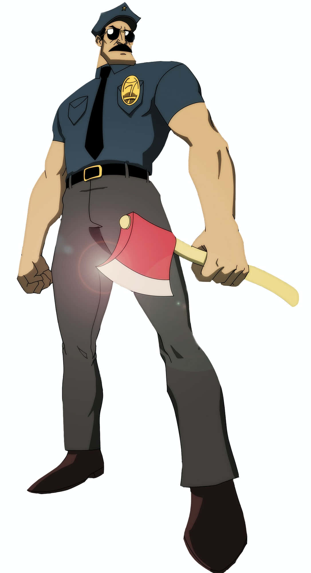 Axe Cop, glowing axe, mustache, Full HD Phone Wallpaper