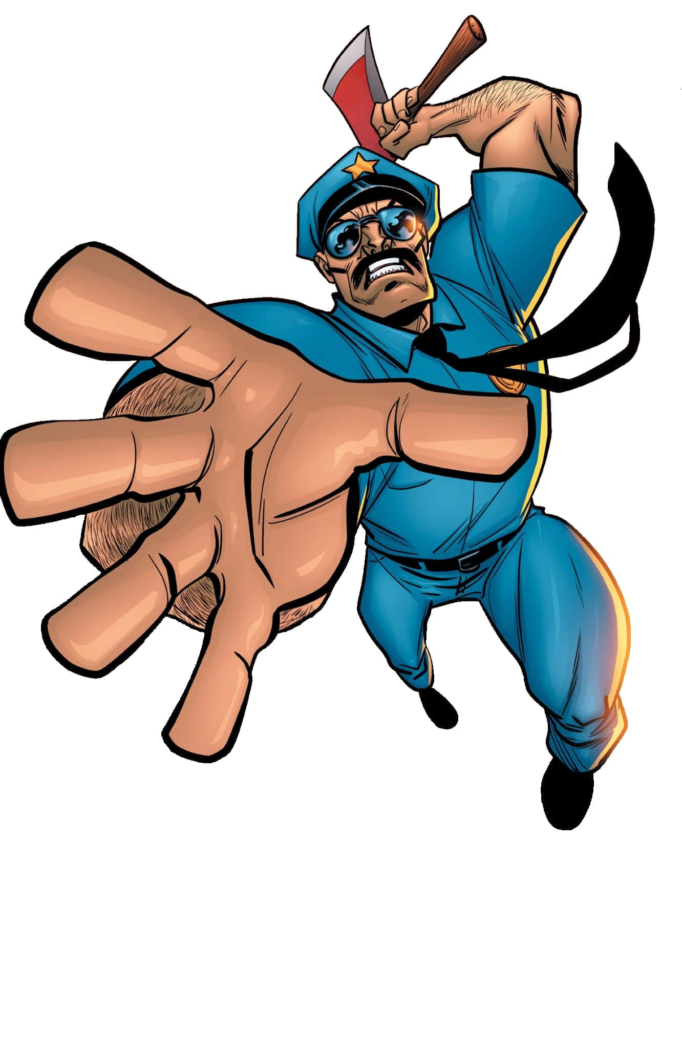 Axe Cop, fire ax, blue uniform, Full HD Phone Wallpaper