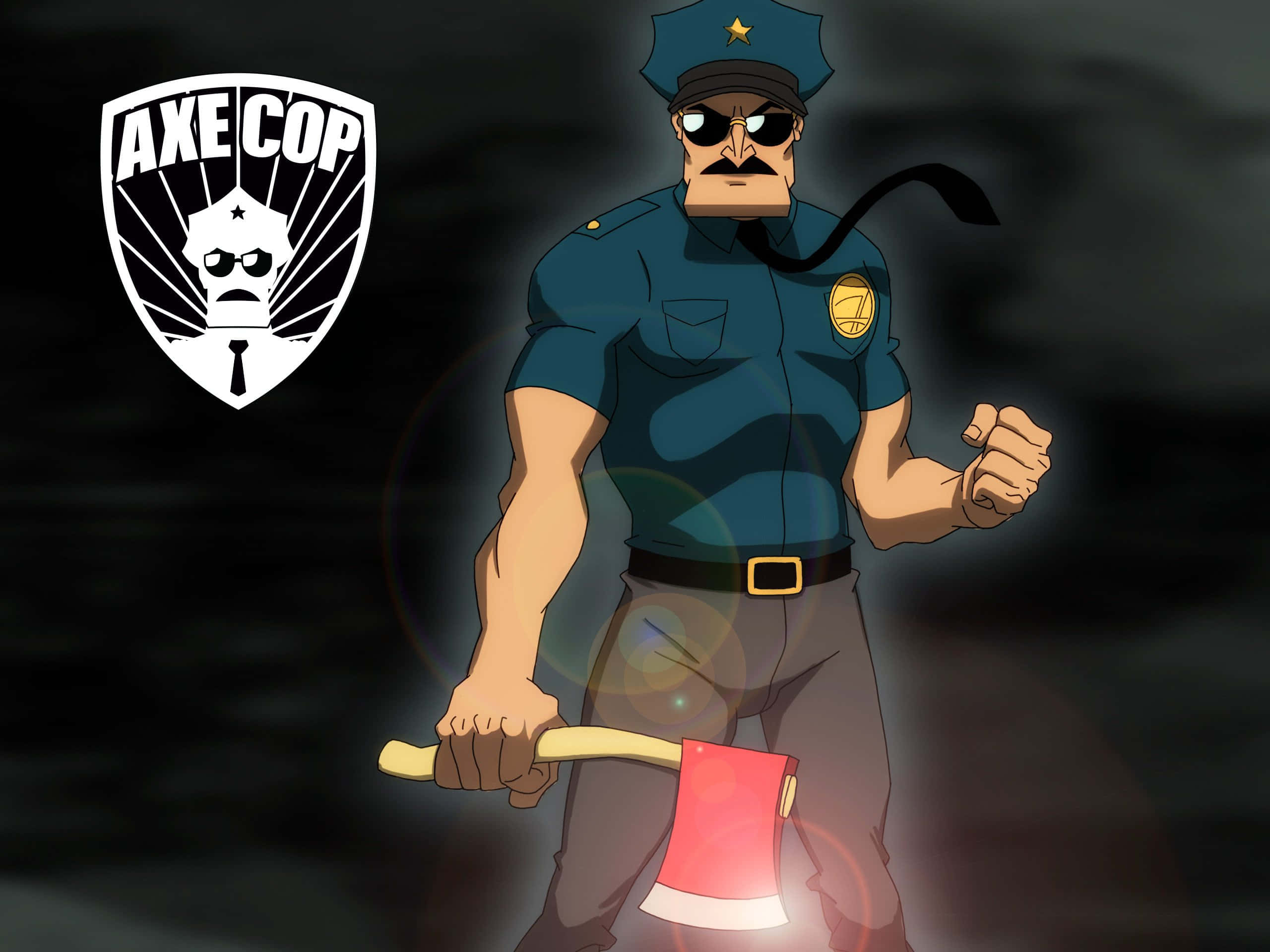 Axe Cop, mustache, sunglasses, 2K Desktop Wallpaper