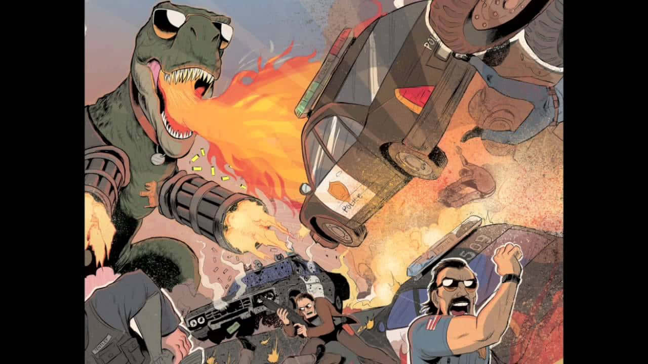 Axe Cop, axe, dinosaur, HD Desktop Wallpaper
