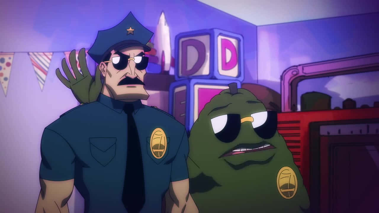 Axe Cop, sunglasses, purple room, HD Desktop Wallpaper