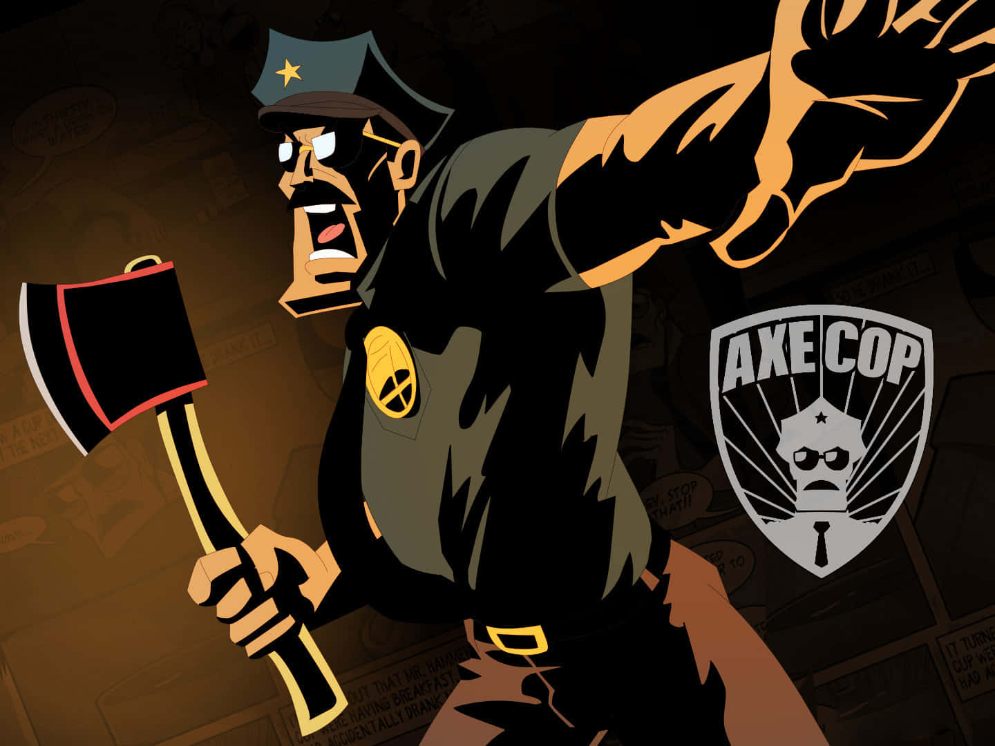 Axe Cop, axe, cartoon police officer, HD Desktop Wallpaper