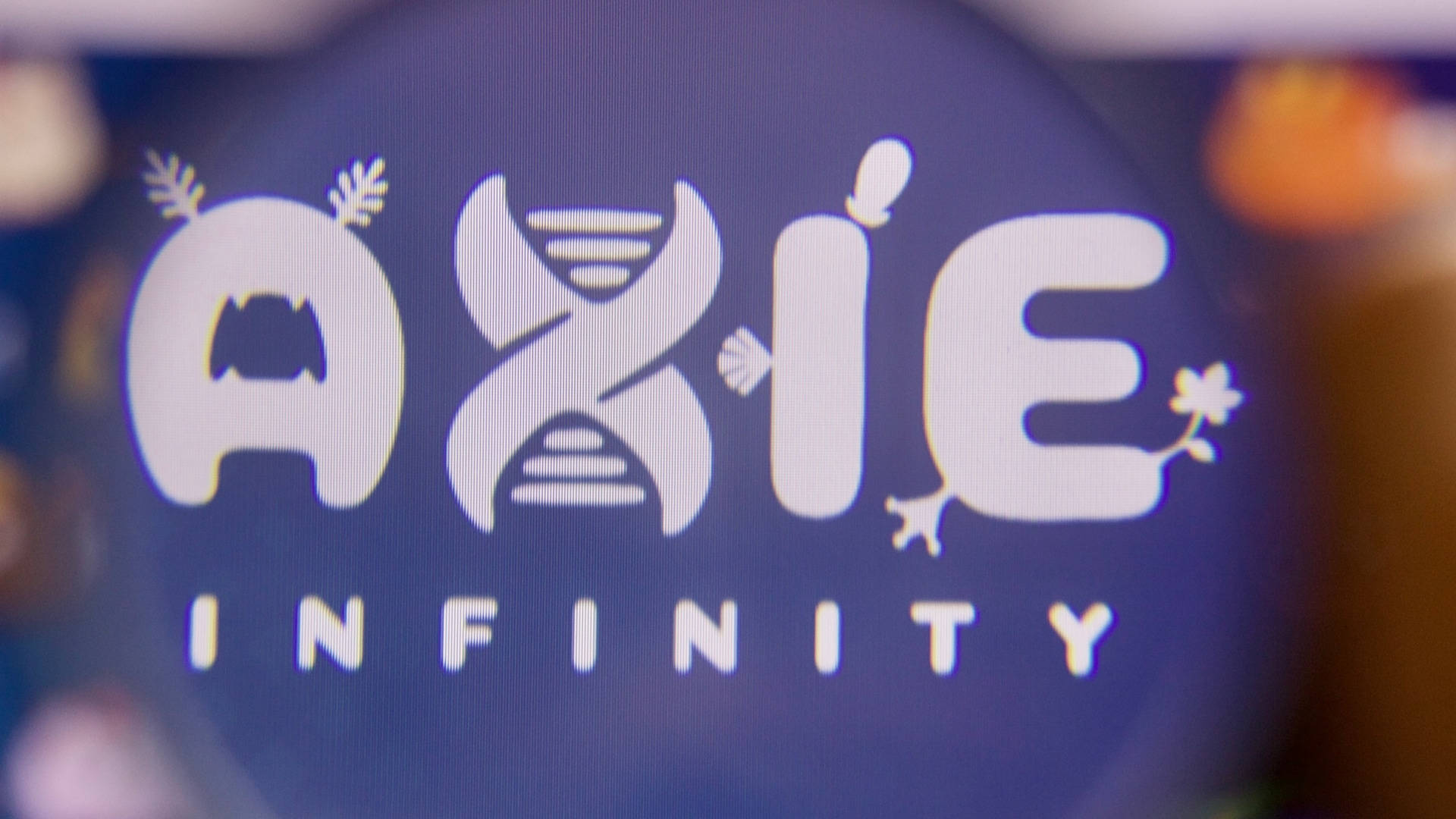 Axie Infinity, logo, glowing white, Full HD Desktop Wallpaper