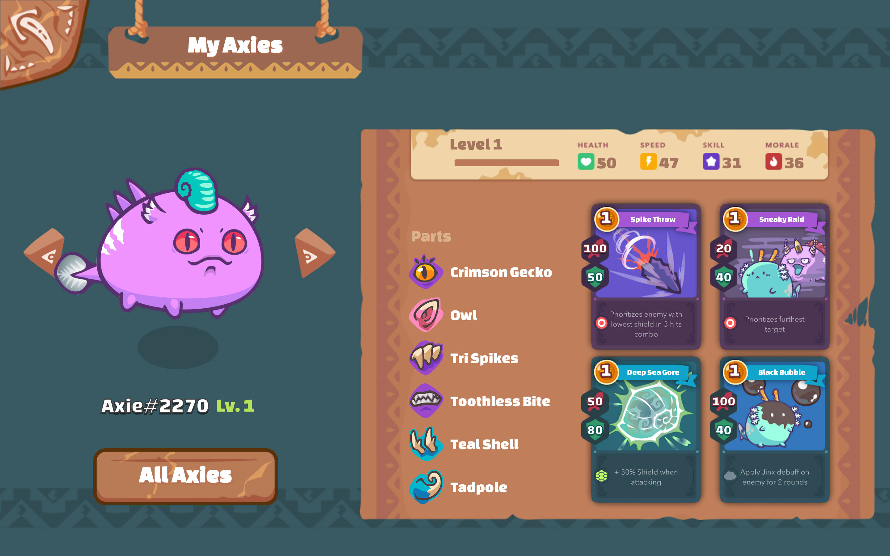Axie Infinity, purple Axie, teal horn, 2K Desktop Wallpaper
