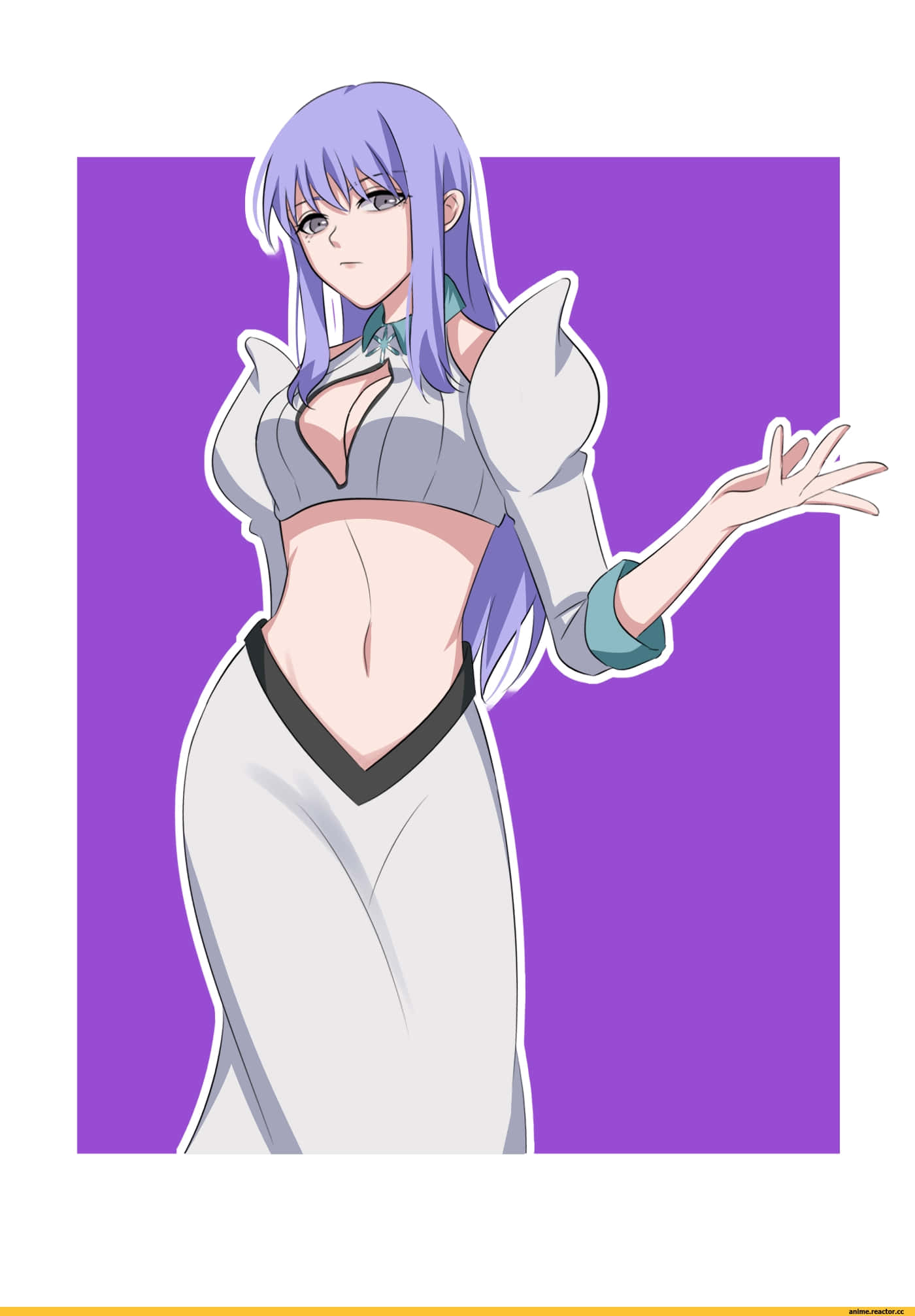 Ayame Sarutobi, purple-haired anime character, white crop top, Full HD Phone Wallpaper