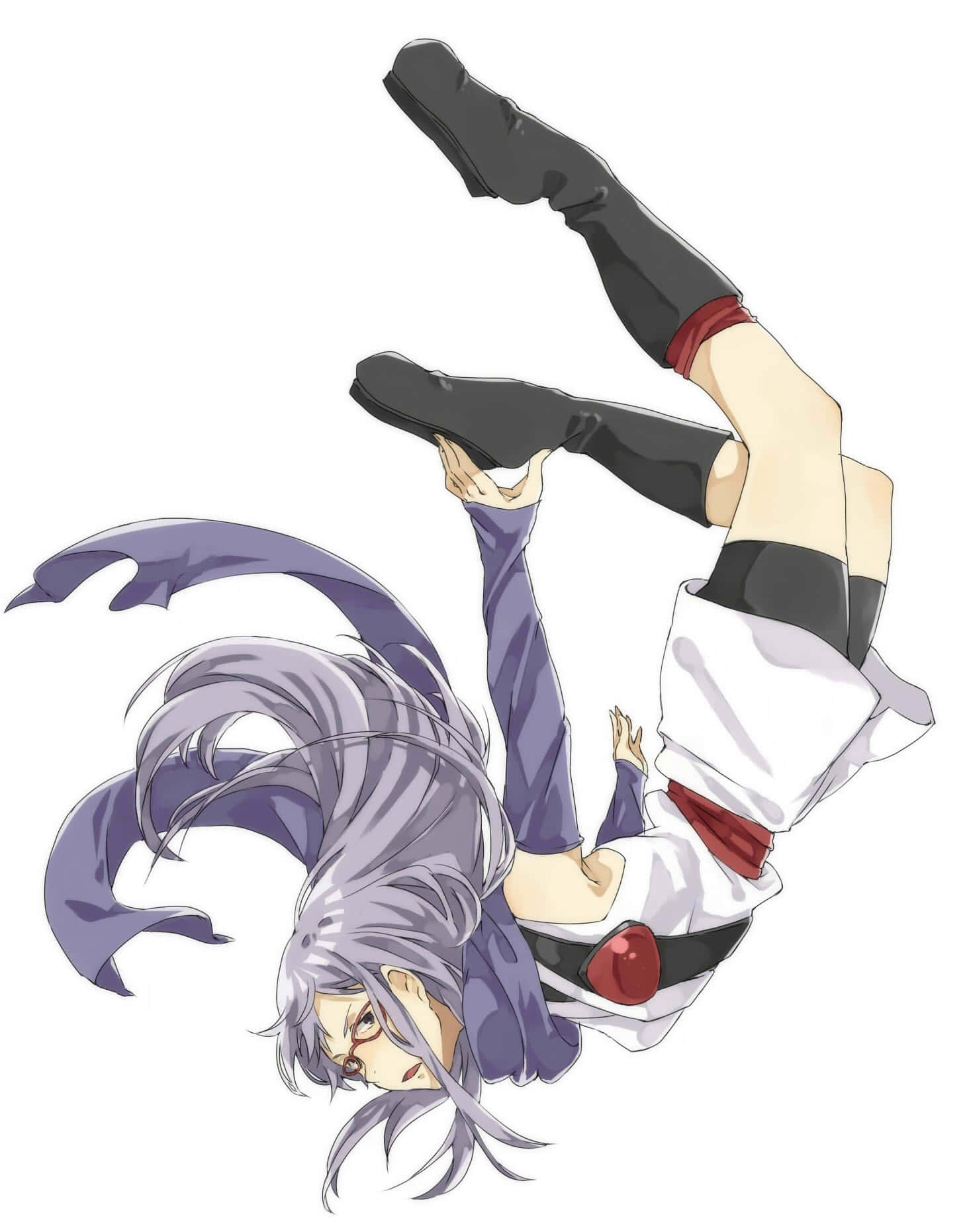 Ayame Sarutobi, long silver hair, red glasses, HD Phone Wallpaper