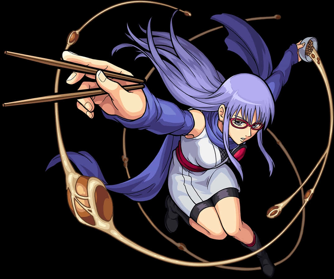 Ayame Sarutobi, purple hair, red glasses, SD Desktop Wallpaper