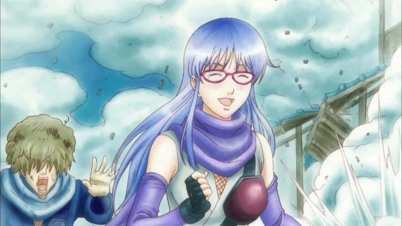 Ayame Sarutobi, blue hair, glasses, HD Desktop Wallpaper