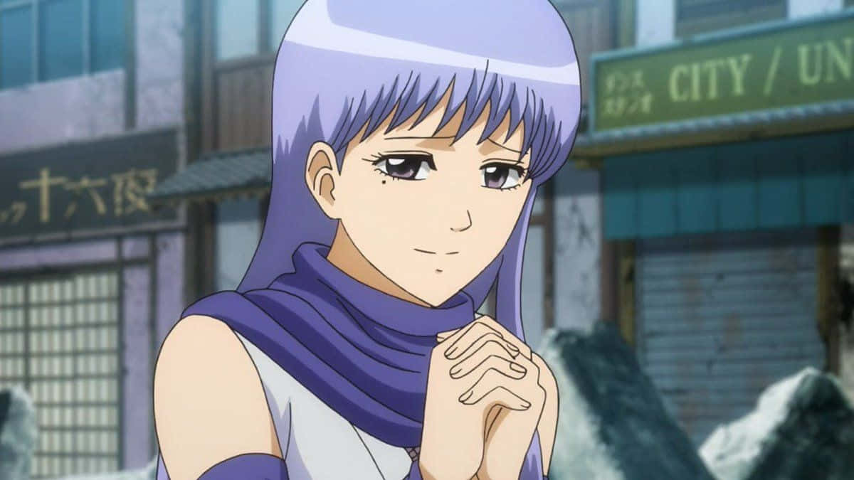 Ayame Sarutobi, purple-haired, scarf, SD Desktop Wallpaper