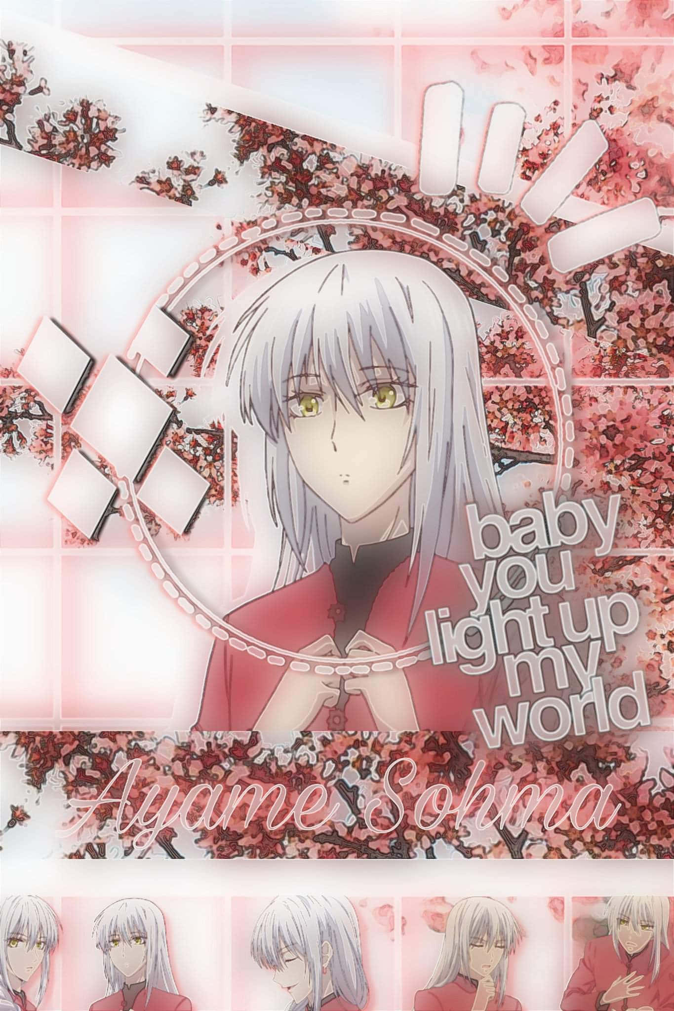 Ayame Sohma, silver hair, green eyes, Full HD Phone Wallpaper