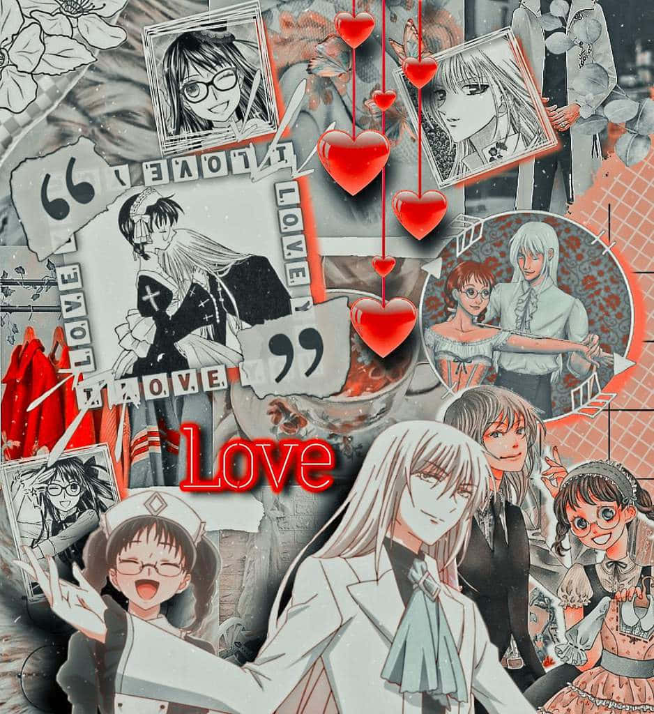 Ayame Sohma, red hearts, love, SD Phone Wallpaper