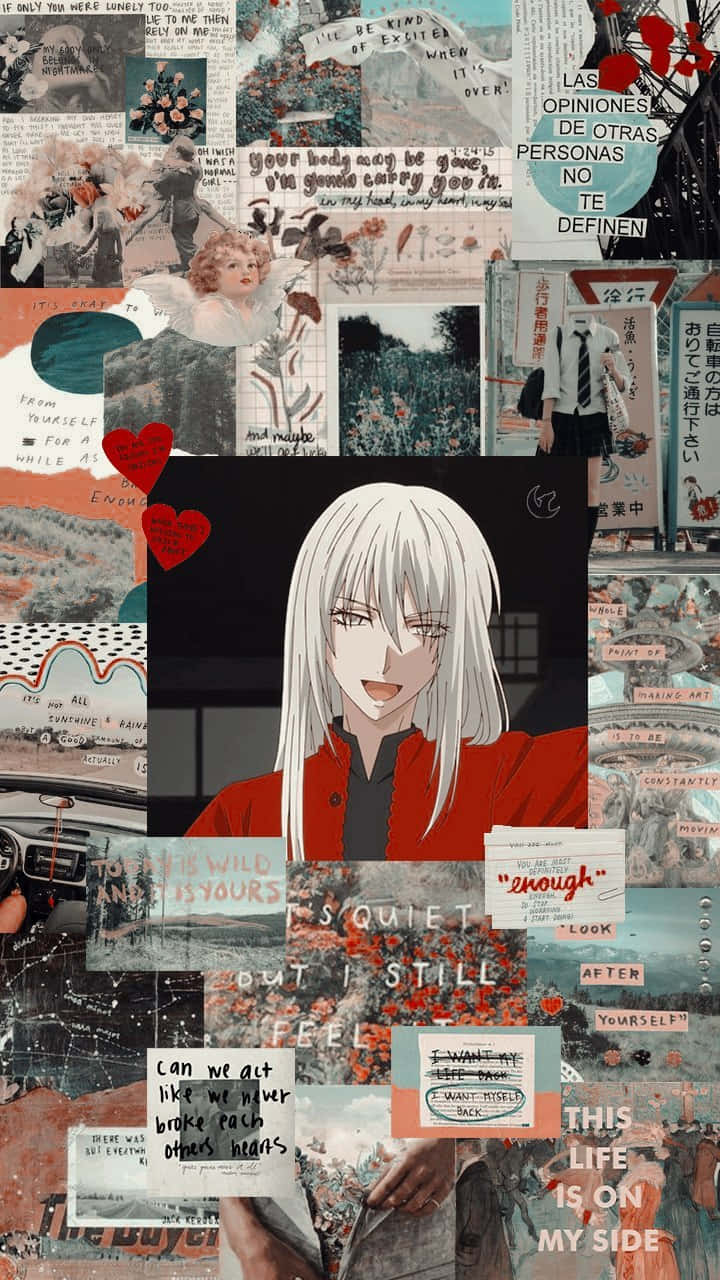 Ayame Sohma, white hair, red jacket, HD Phone Wallpaper