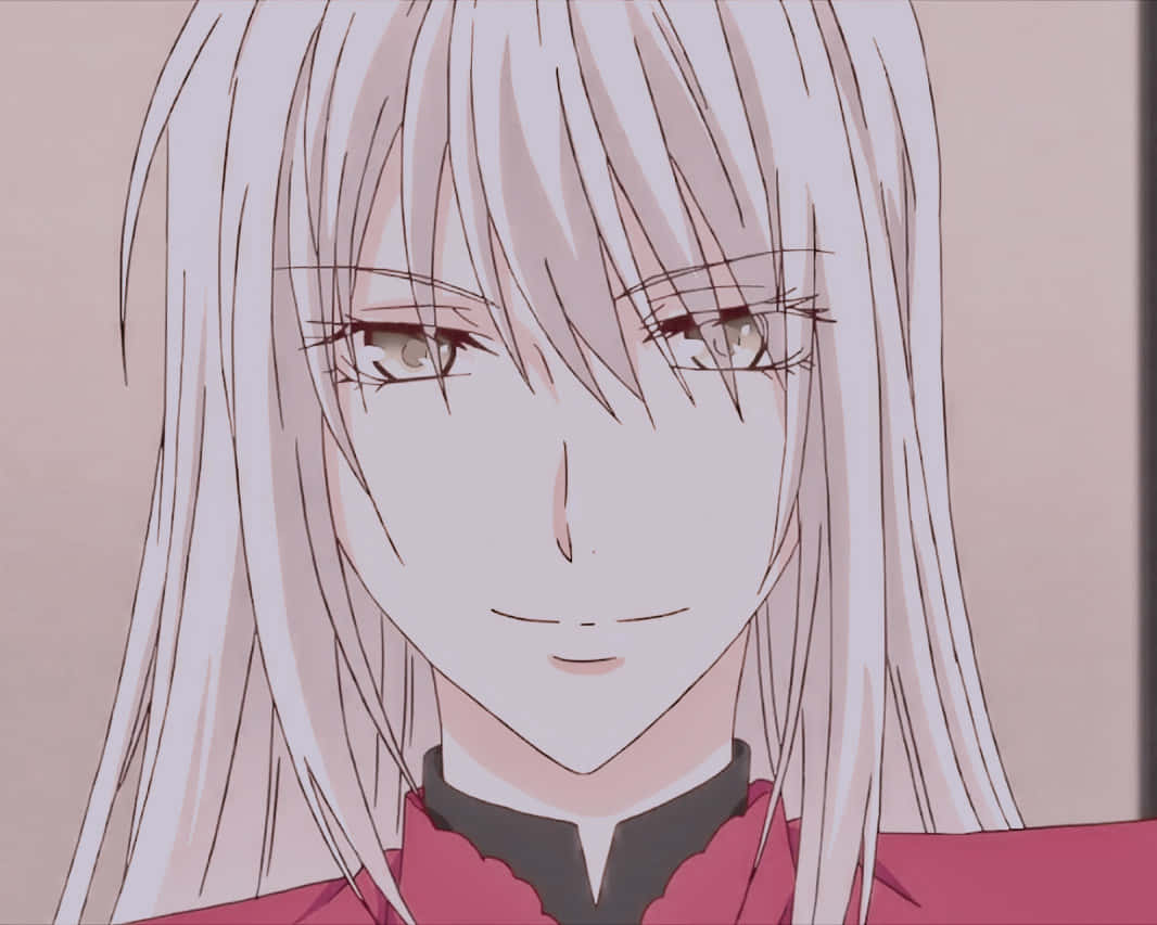 Ayame Sohma, long white hair, brown eyes, SD Desktop Wallpaper