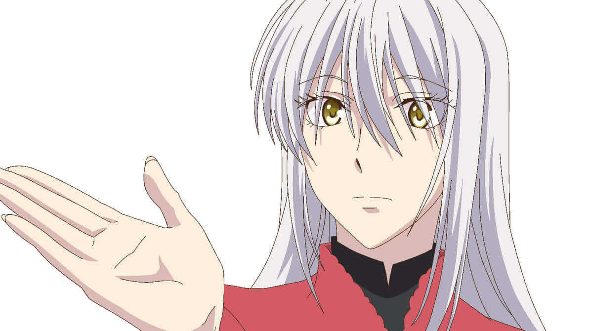 Ayame Sohma, long silver hair, golden eyes, SD Desktop Wallpaper
