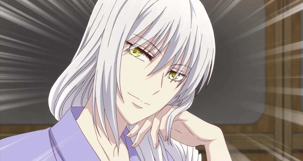 Ayame Sohma, Japanese Traditional Dress, silver hair, SD Desktop Wallpaper