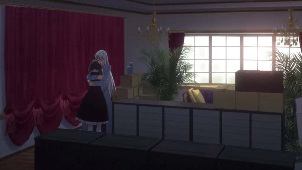 Ayame Sohma, silver-haired anime girl, maid outfit, SD Desktop Wallpaper