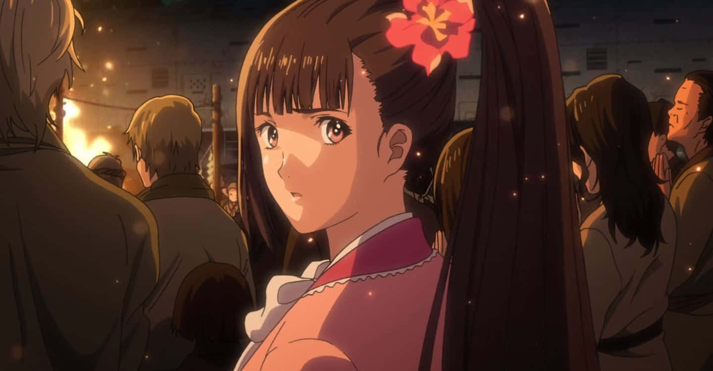 Ayame Yomogawa, red flower, dusk, HD Desktop Wallpaper