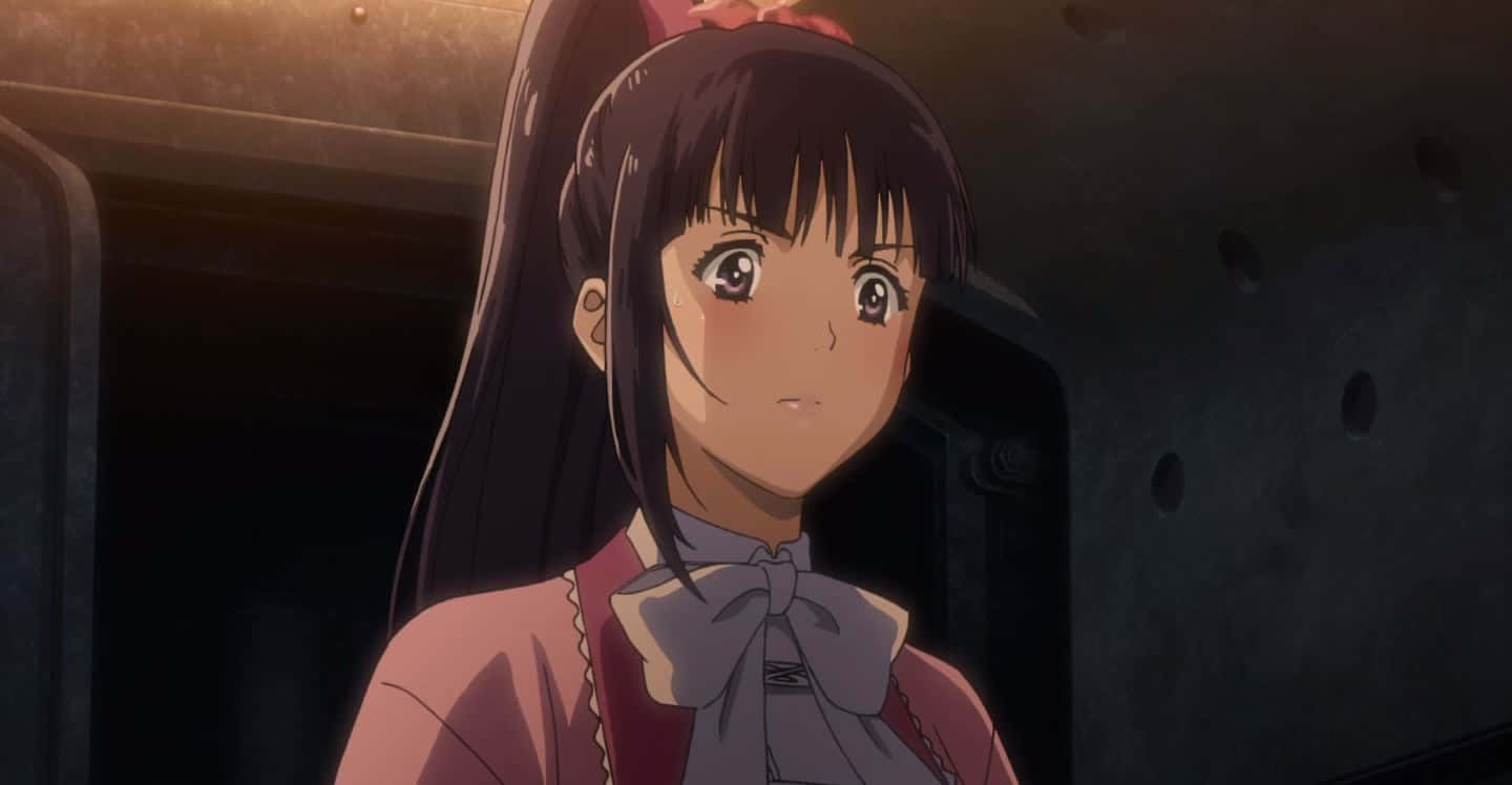 Ayame Yomogawa, dark hair, pink bow, HD Desktop Wallpaper
