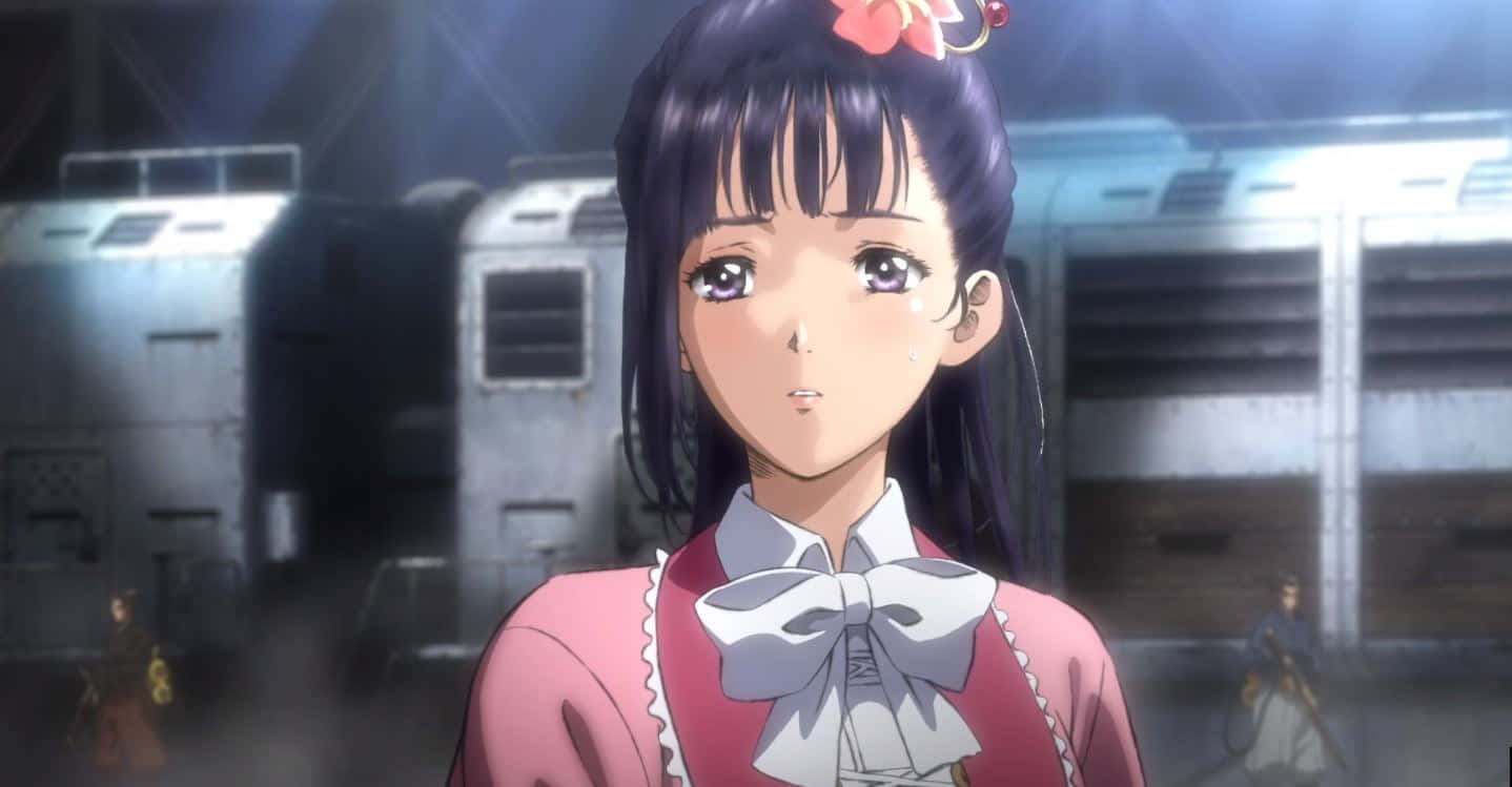 Ayame Yomogawa, pink dress, white bow, HD Desktop Wallpaper