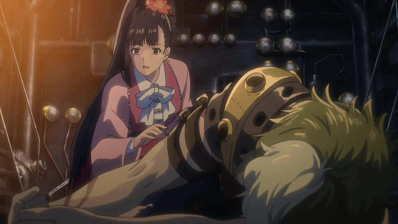 Ayame Yomogawa, pink outfit, mechanical creature, HD Desktop Wallpaper