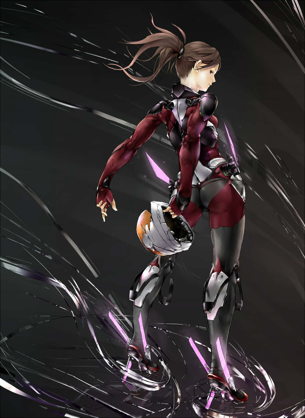 Ayase Shinomiya, red and silver suit, helmet, HD Phone Wallpaper