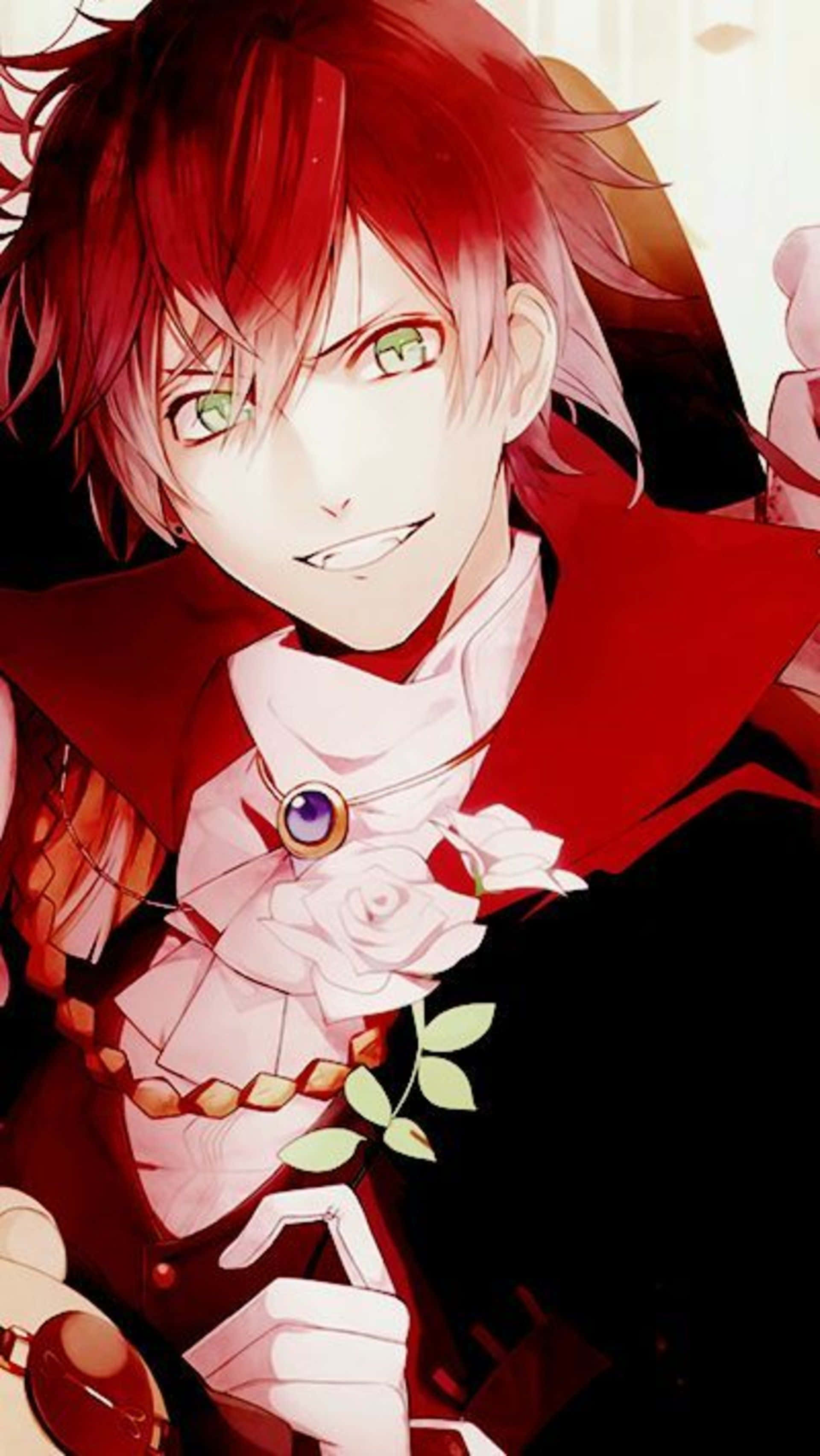 Ayato Sakamaki, red-haired, green eyes, 2K Phone Wallpaper