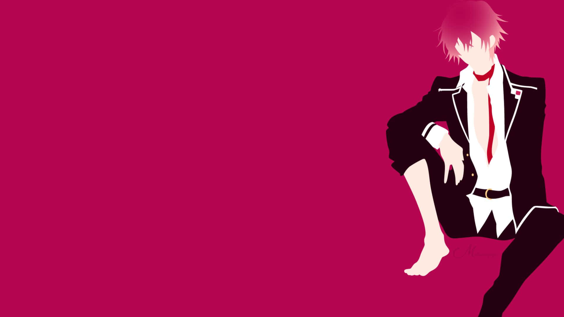 Ayato Sakamaki, pink hair, black suit, Full HD Desktop Wallpaper