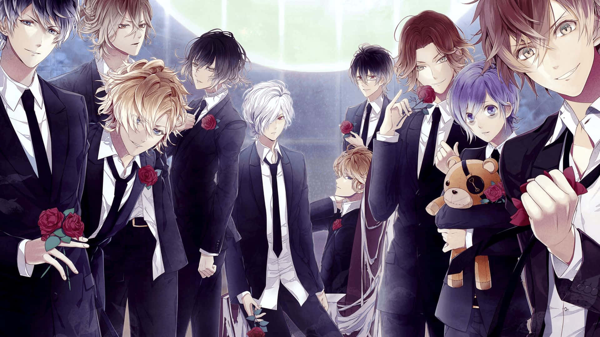 Ayato Sakamaki, black suits, red roses, Full HD Desktop Wallpaper