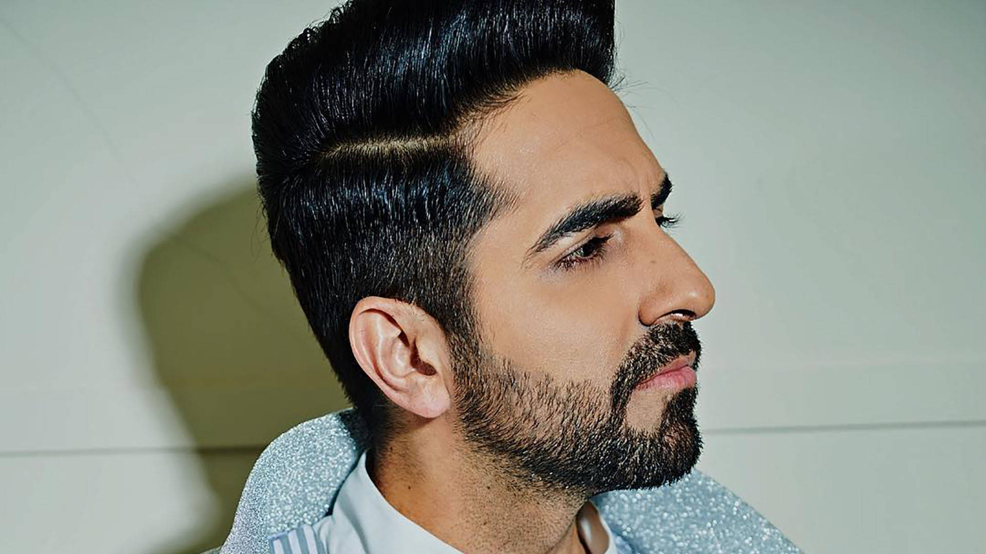 Ayushmann Khurrana, pompadour haircut, beard, Full HD Desktop Wallpaper