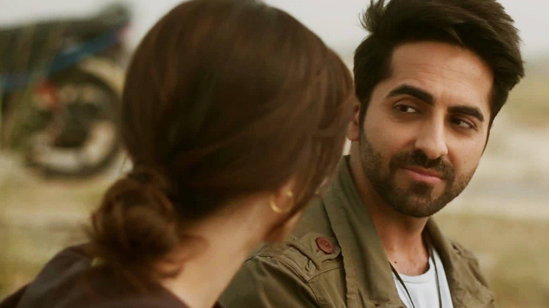 Ayushmann Khurrana, beard, woman with her back turned, Full HD Desktop Wallpaper