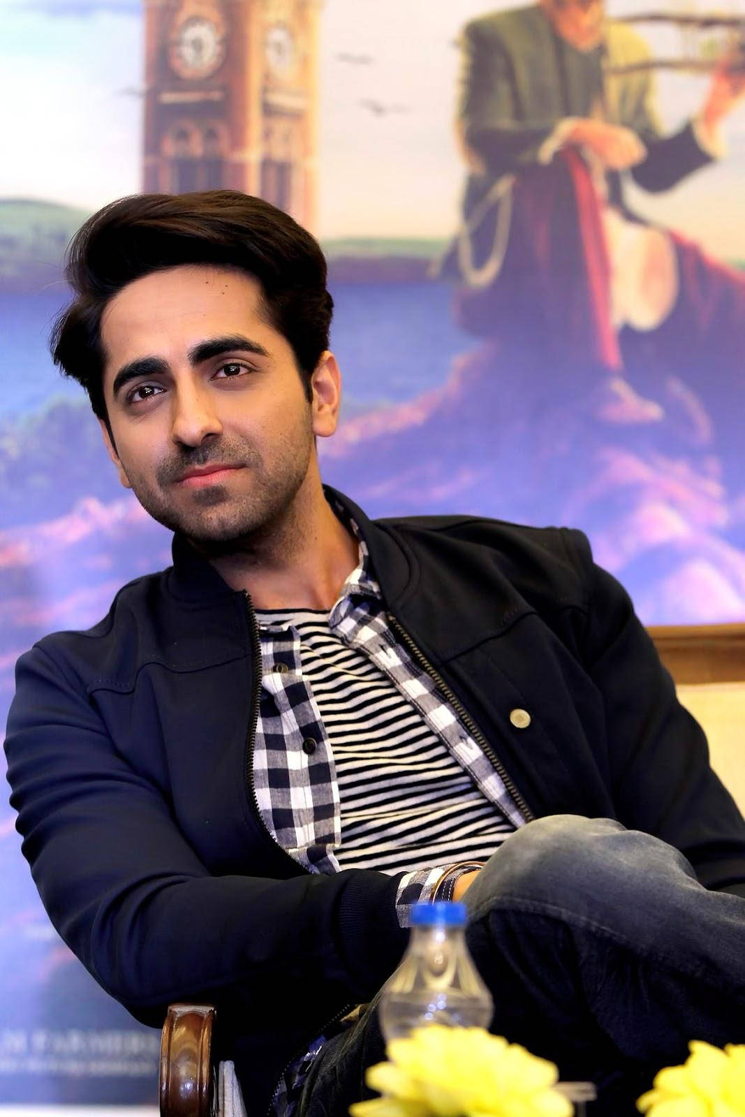 Ayushmann Khurrana, black jacket, striped shirt, HD Phone Wallpaper