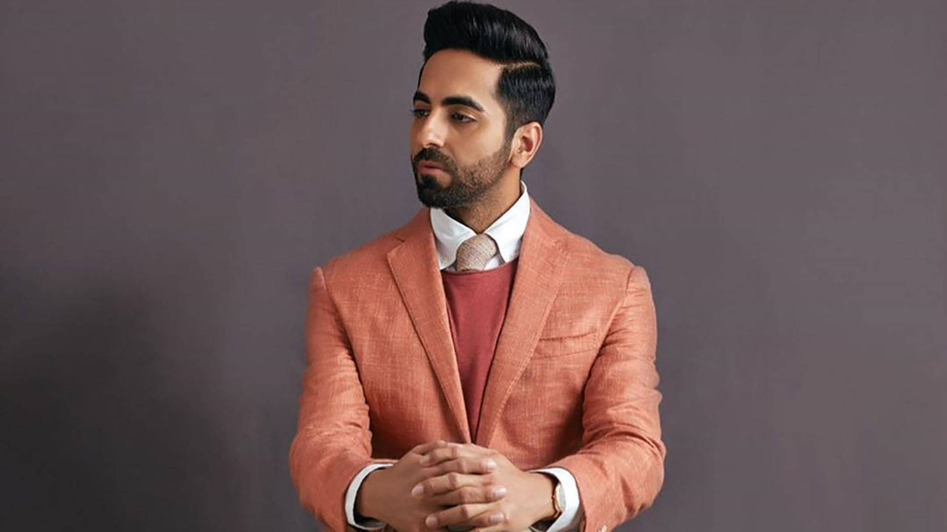 Ayushmann Khurrana, pink suit, coral blazer, Full HD Desktop Wallpaper