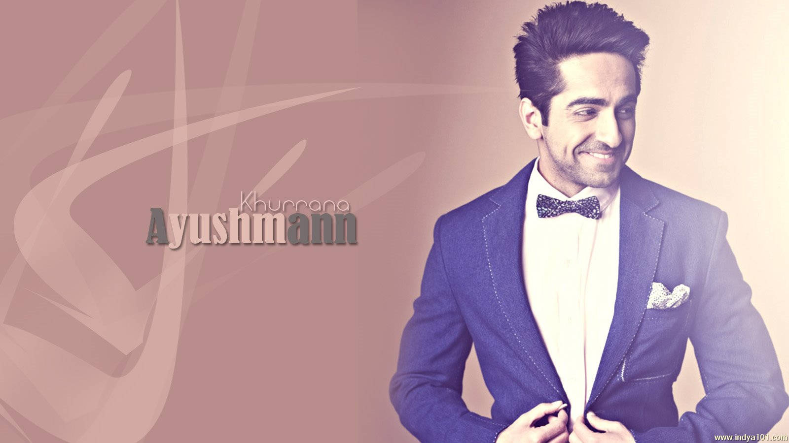 Ayushmann Khurrana, blue suit, bow tie, HD Desktop Wallpaper
