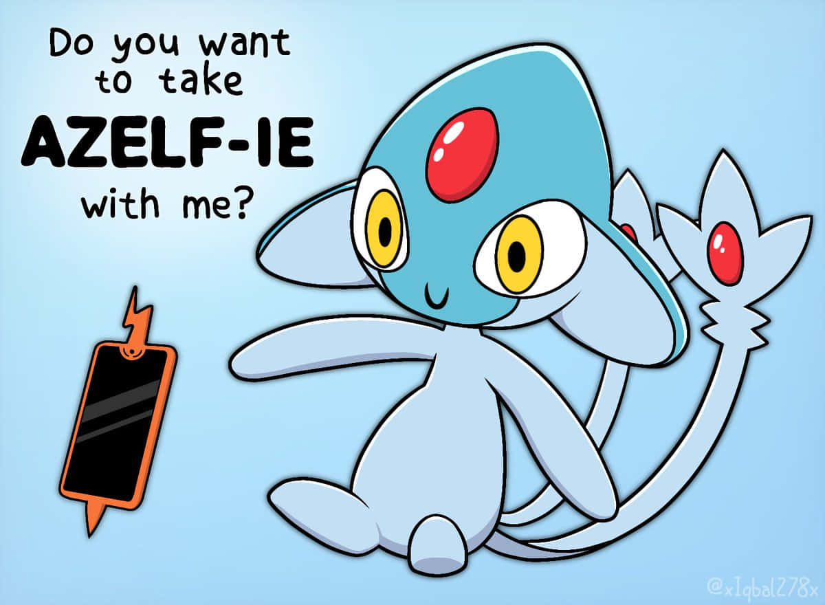 Azelf, blue, red eyes, SD Desktop Wallpaper