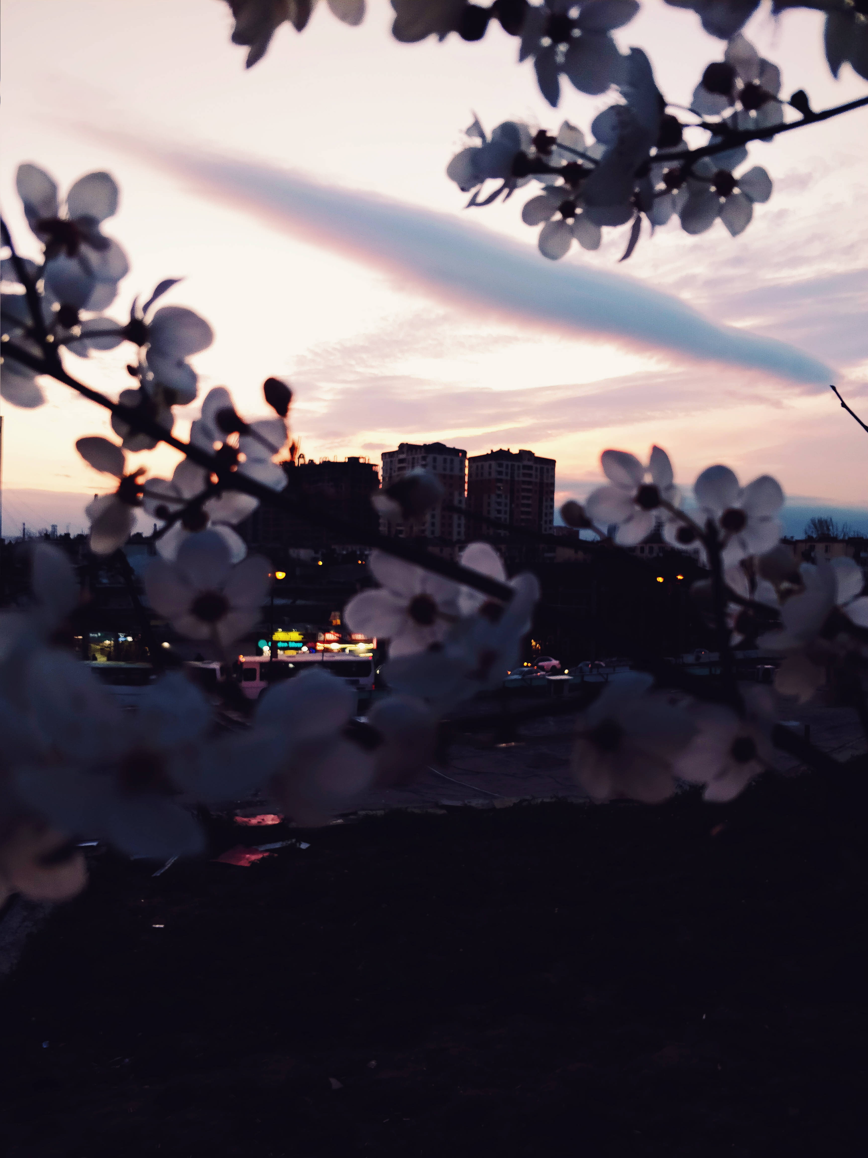 Azerbaijan, city lights, twilight cityscape, 4K Phone Wallpaper